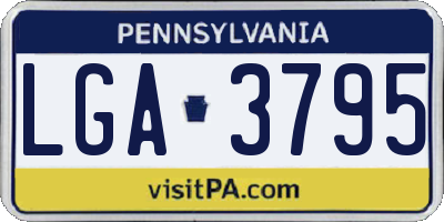 PA license plate LGA3795