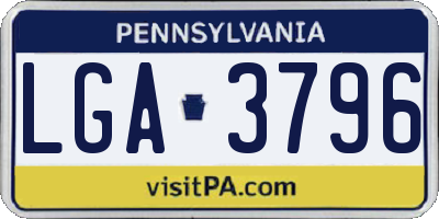 PA license plate LGA3796