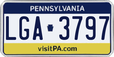 PA license plate LGA3797