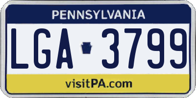 PA license plate LGA3799