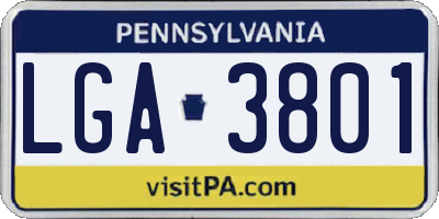 PA license plate LGA3801