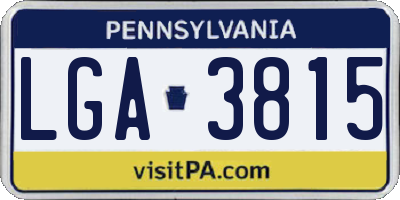 PA license plate LGA3815