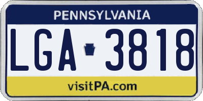 PA license plate LGA3818