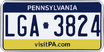 PA license plate LGA3824