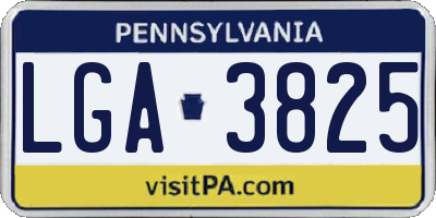 PA license plate LGA3825