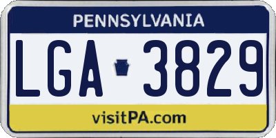 PA license plate LGA3829