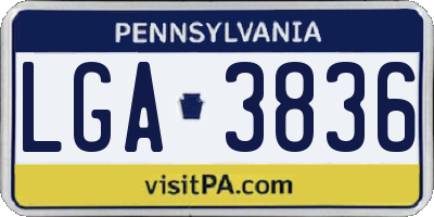 PA license plate LGA3836