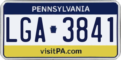 PA license plate LGA3841