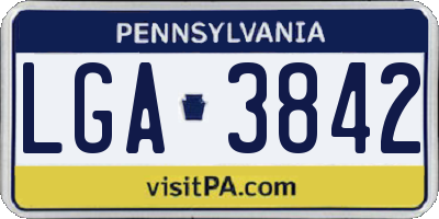 PA license plate LGA3842