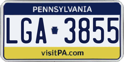 PA license plate LGA3855