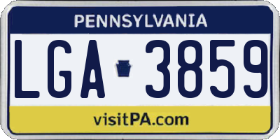 PA license plate LGA3859