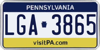PA license plate LGA3865