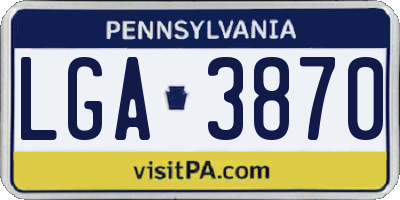 PA license plate LGA3870