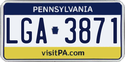 PA license plate LGA3871
