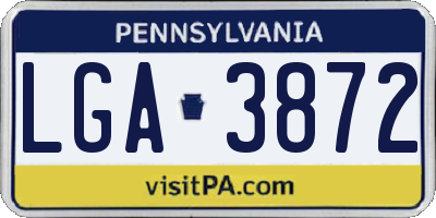 PA license plate LGA3872