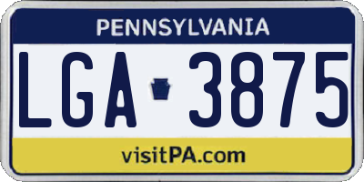 PA license plate LGA3875