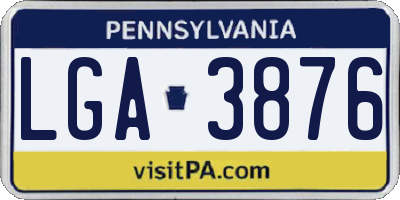 PA license plate LGA3876