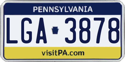PA license plate LGA3878