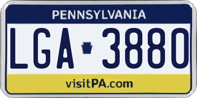 PA license plate LGA3880