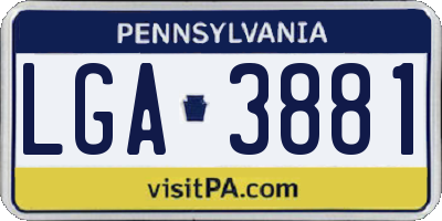 PA license plate LGA3881