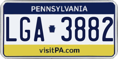 PA license plate LGA3882