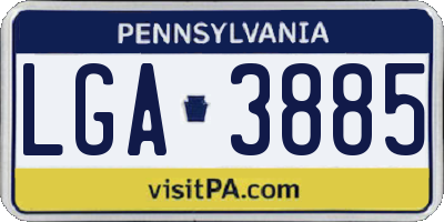 PA license plate LGA3885