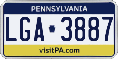 PA license plate LGA3887
