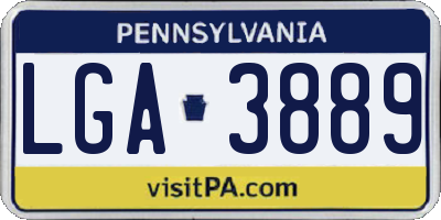 PA license plate LGA3889