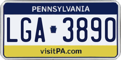PA license plate LGA3890