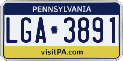 PA license plate LGA3891