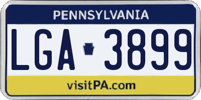 PA license plate LGA3899