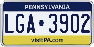 PA license plate LGA3902