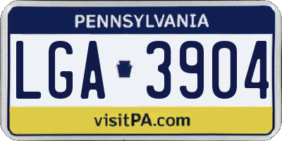 PA license plate LGA3904