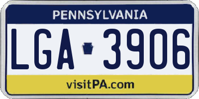 PA license plate LGA3906