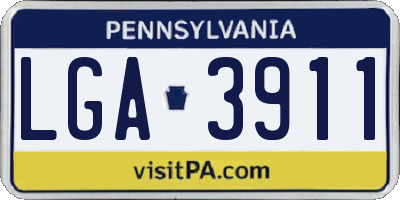 PA license plate LGA3911