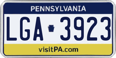 PA license plate LGA3923