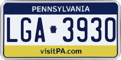 PA license plate LGA3930