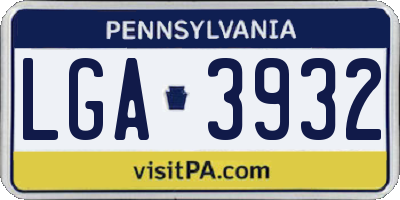 PA license plate LGA3932