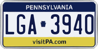 PA license plate LGA3940