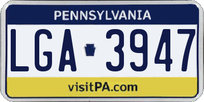 PA license plate LGA3947