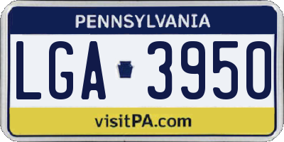 PA license plate LGA3950