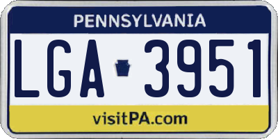PA license plate LGA3951