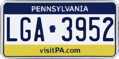 PA license plate LGA3952