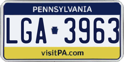 PA license plate LGA3963