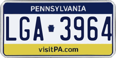 PA license plate LGA3964