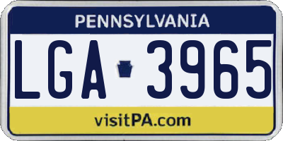 PA license plate LGA3965