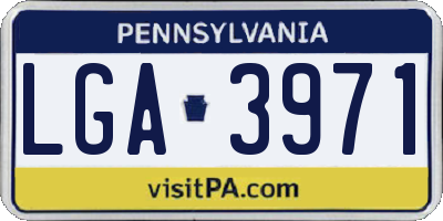PA license plate LGA3971
