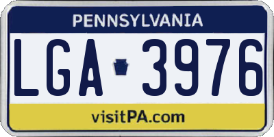 PA license plate LGA3976