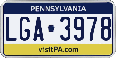 PA license plate LGA3978