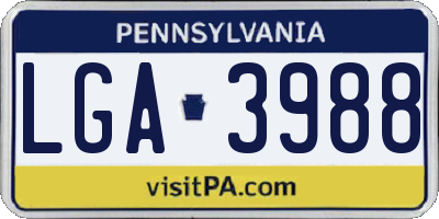 PA license plate LGA3988